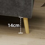 thumbnail of Bett 140x200 Stoffbett modern robust komfortabel langlebig verstellbar Schlafzimmer Kopfteil separat Grau