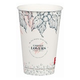 thumbnail of 50x Kaffeebecher CoffeeToGo Pappbecher Design COFFEE LOVERS 300ml schmal