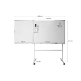 thumbnail of Whiteboard HWC-C85b, met uitschuifbaar bord Magneetbord Memobord Prikbord, mobiel oprolbaar incl. accessoires, 167x186cm