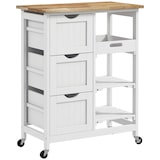 thumbnail of HOMCOM Carrinho de Cozinha com Rodas Carrinho de Serviço com 3 Gavetas 2 Prateleiras Abertas e Bandeja 67x37x85,5 cm Branco