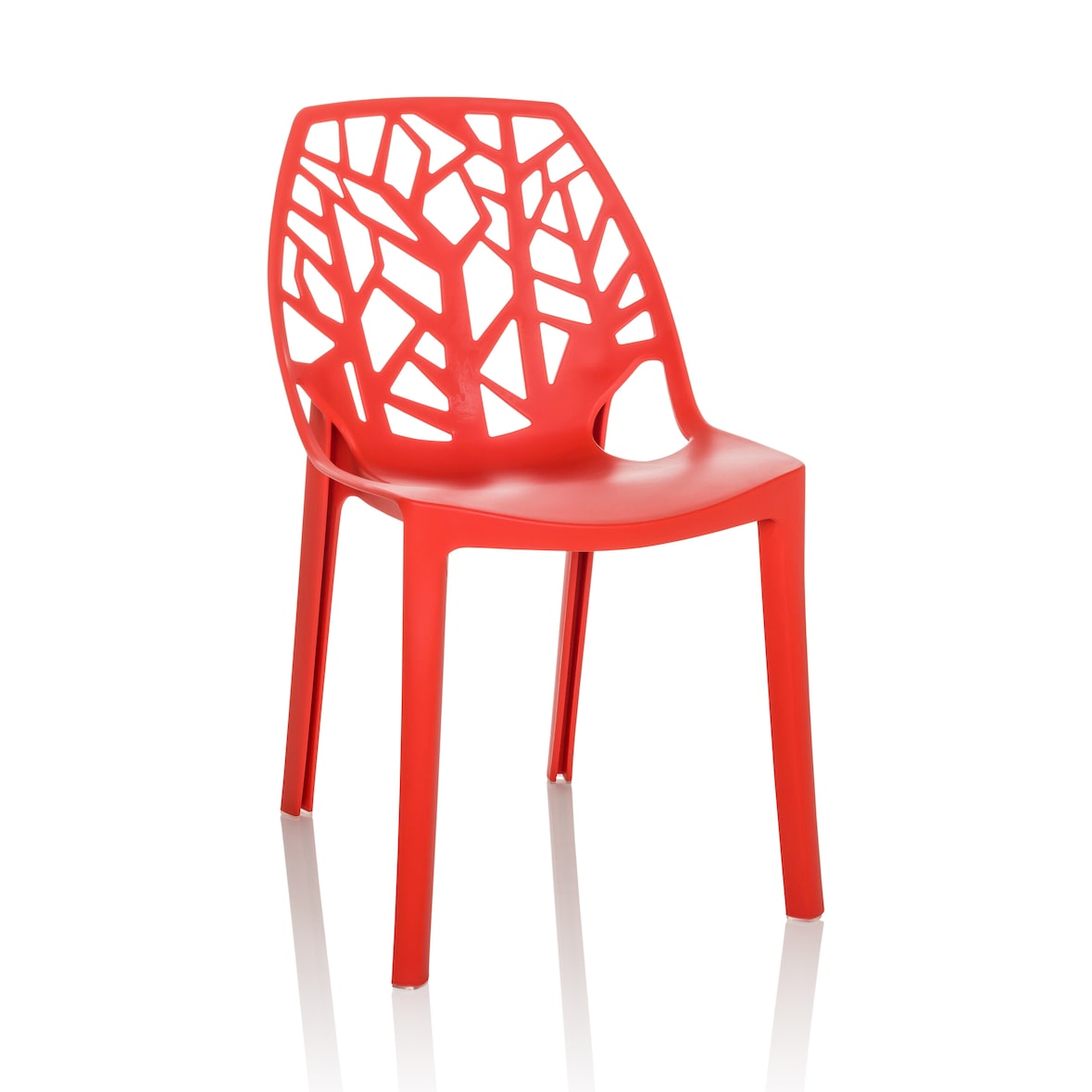 Besucherstuhl / Schalenstuhl ARTIFO TRI Kunststoff rot hjh OFFICE