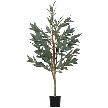 HOMCOM árbol artificial de laurel 150 cm planta artificial decorativa grande decoración para hogar oficina balcón dormitorio verde
