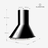 thumbnail of Klarstein Lumio Neo Retro-Dunstabzugshaube 60cm 610m³/h A Edelstahl schwarz Schwarz