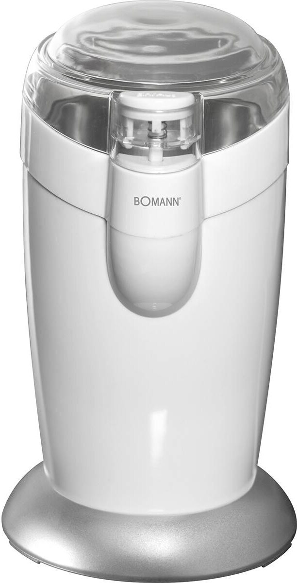 Bomann KSW 446 CB Molinillo Café Eléctrico, Especias, Semillas, 40 g café 20 tazas café, Cuchillas Acero Inox., Blanco, 120W