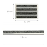 thumbnail of Relaxdays Fußmatte, Aluminium, 60 x 40 cm, rutschfest, Innen- & Außenbereich, wetterfester Türvorleger, silber/schwarz