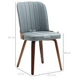 thumbnail of HOMCOM Juego de 2 Sillas de Comedor Modernas Sillas de Cocina con Asiento Tapizado en PU Cuero y Patas de Madera Carga 120 kg 47,5x55x85 cm Gris