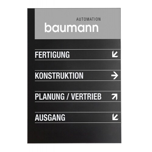 MADRID Black Line Wegweiser zur Direktbeschriftung 150 x 100 cm