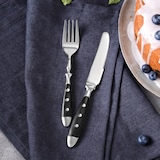 thumbnail of GRÄWE Dessertbesteck Nürnberg, 12-teilig, 6 Personen, Edelstahl, schwarze Griffe