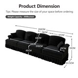 thumbnail of 4-Sitzer Sofa 93x350x83 Chenille Mid-Century modern Wohnzimmer Couch modular komfortabel abnehmbare Rüschenschürze Schwarz