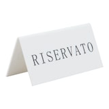 thumbnail of Securit® Set di 5 segnatavolo riservato "Riservato" (Italiano) - Acrilico bianco con lettere nere