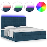 thumbnail of vidaXL Ottoman-Bett mit Matratzen & LEDs Dunkelblau 180x200 cm Samt
