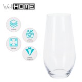 thumbnail of WellHome - 4er-Set Trinkgläser aus Klarglas (580 ml) mit geprägtem Streifendesign