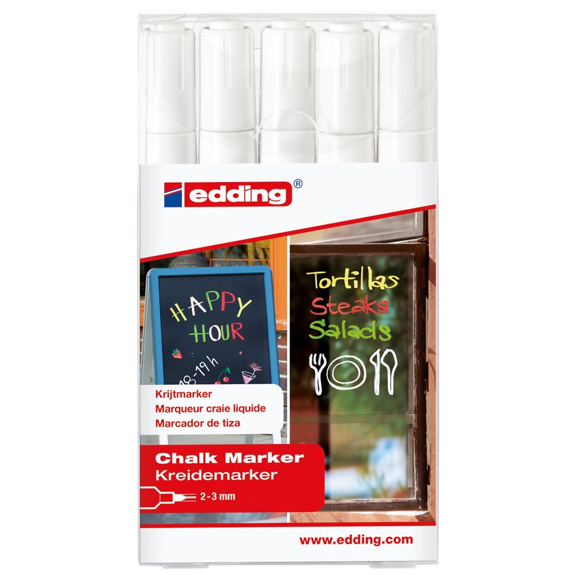edding 4095 Kreidemarker weiß (4er Set)