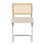thumbnail of Lot de 2 chaises en acier et velours beige