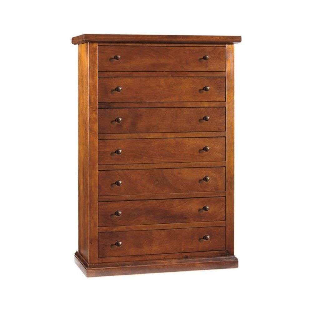 shopinnovativo -Cassettiera 7 cassetti arte povera in legno massello e mdf con rifinitura in noce 87x37x127 H
