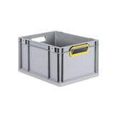 thumbnail of PROREGAL Eurobox NextGen Color | HxBxT 22x30x40cm | 20 Liter | Griffe gelb offen | Glatter Boden | Eurobehälter, Transportbox, Transportbehälter