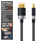 thumbnail of Primewire - 4m High Speed 8K HDMI Kabel 2.1 Ethernet ARC 3D 4K Ultra HD 7680x4320 @ 120 Hz PS4 360 TV OLED PC Laptop Beamer Monitor - Schwarz/Silber