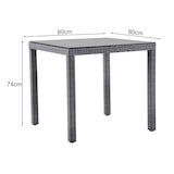 thumbnail of METRO PROFESSIONAL Mesa Gastro Balsario, aluminio/ratán PE, 80 x 80 cm, cuadrada, gris piedra