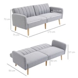thumbnail of Sofá Cama de 2 Plazas Tela con Respaldo Ajustable en 3 Posiciones y Patas de Madera Sofá Doble Convertible en Cama para Salón Oficina 173x75x73 cm