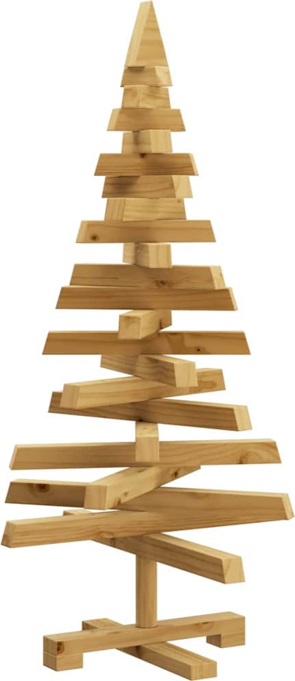 Ein hölzerner Weihnachtsbaum aus Holzlatten.