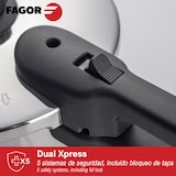 thumbnail of Fagor Dual Xpress Olla a Presión 6 Litros, Inducción, Express Super Rápida, Acero Inox. 18/10, Todo Tipo Cocinas, Fondo Termodifusor Regulador Presión