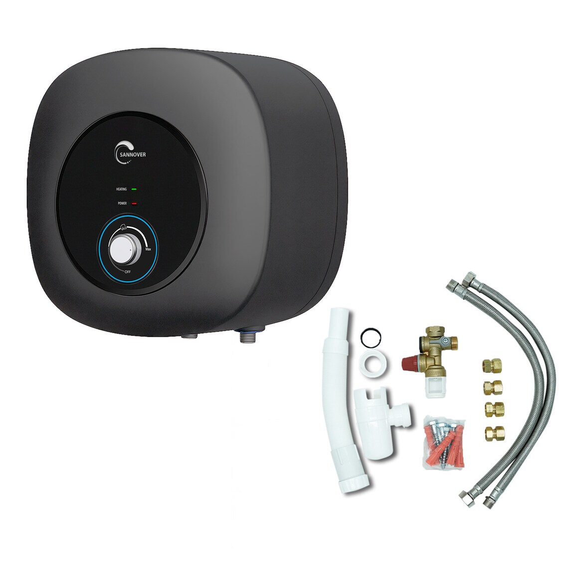 Chauffe Eau Electrique ADROS 15L Sur Evier Sannover + Kit d'Installation Complet NF