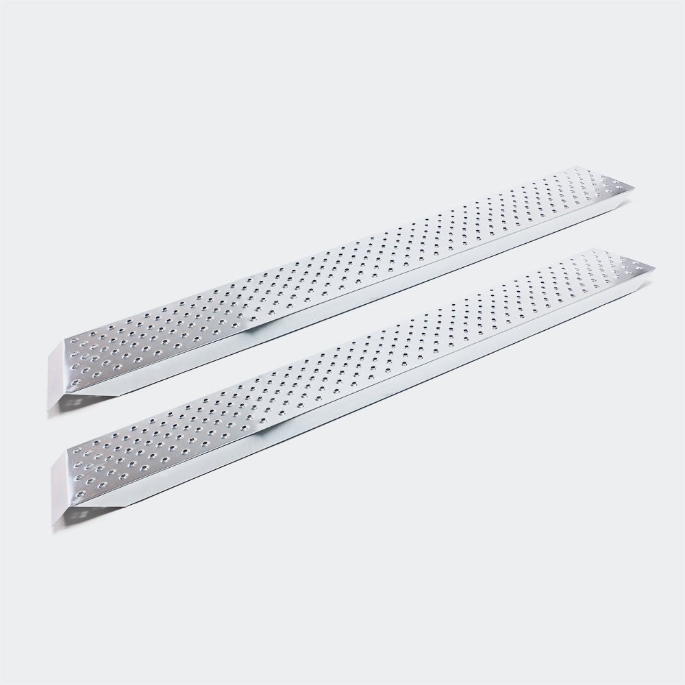 Helloshop26 - Lot de 2 rampes de chargement acier galvanisé rail collision 160 x 22,5 cm jusqu'a 400 kg gris 3416052