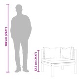 thumbnail of vidaXL Ecksofas 2 Stk. mit Dunkelgrauen Kissen Massivholz Teak