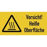 thumbnail of Vorsicht! Heiße Oberfläche ISO 7010, Kombischild, Polyesterfolie, 105x52 mm