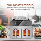 thumbnail of Friteuse à air chaud Airfryer numérique double panier 2400W Acier Inoxydable avec fenêtre 9L  CNAFD45WS usage non-intensif Comfy Nest