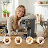 thumbnail of Cafetera Espresso 20 Bares Compatible Cápsulas Nespresso y Café Molido Espumador Leche, Briebe, Nodic, EC1180GRY, Gris