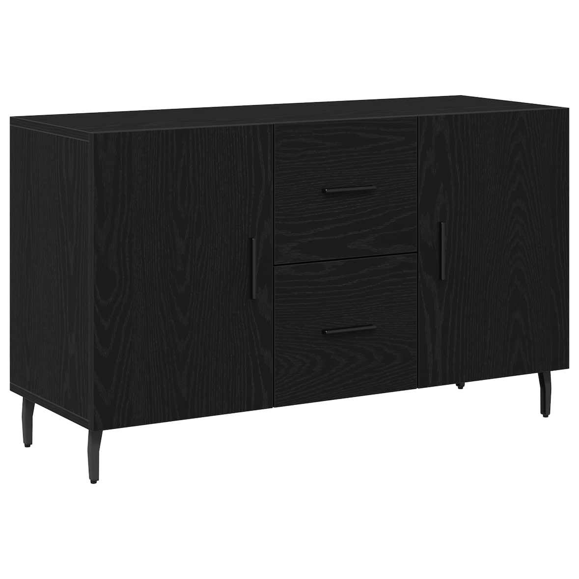 vidaXL Sideboard Schwarz Eiche 100x36x60 cm Holzwerkstoff