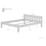 thumbnail of Doppelbett Ehebett weiß Kiefer Massivholzbett 160x200 Bettgestell ohne Rollrost 60.38-16 W oR