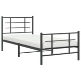 thumbnail of vidaXL Bedframe met hoofd- en voeteneinde metaal zwart 90x200 cm