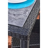 thumbnail of METRO PROFESSIONAL Mesa de comedor Barbados, poliratán, 130 x 90 cm, tablero de DPC con aspecto de piedra, negro