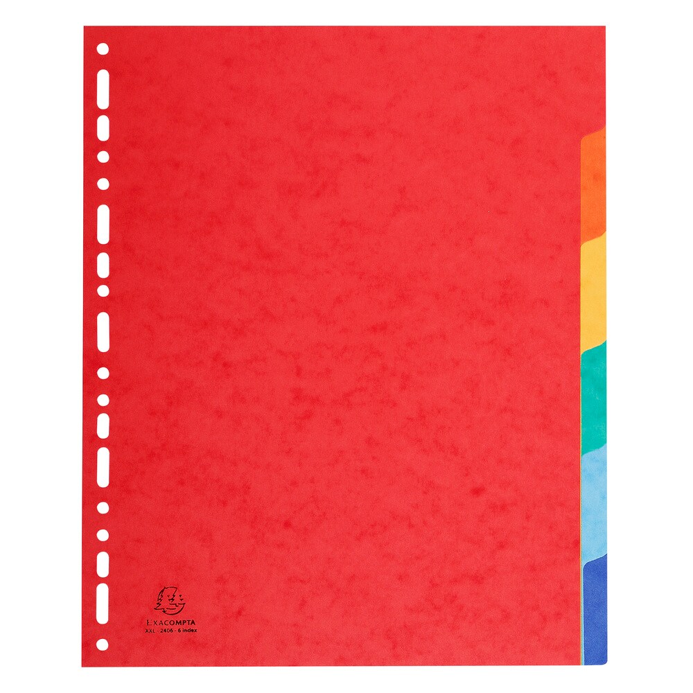 EXACOMPTA Jeu d'intercalaires 6 positions format 24x30cm pour pochettes perforées. Carte lustrée 3/10e.