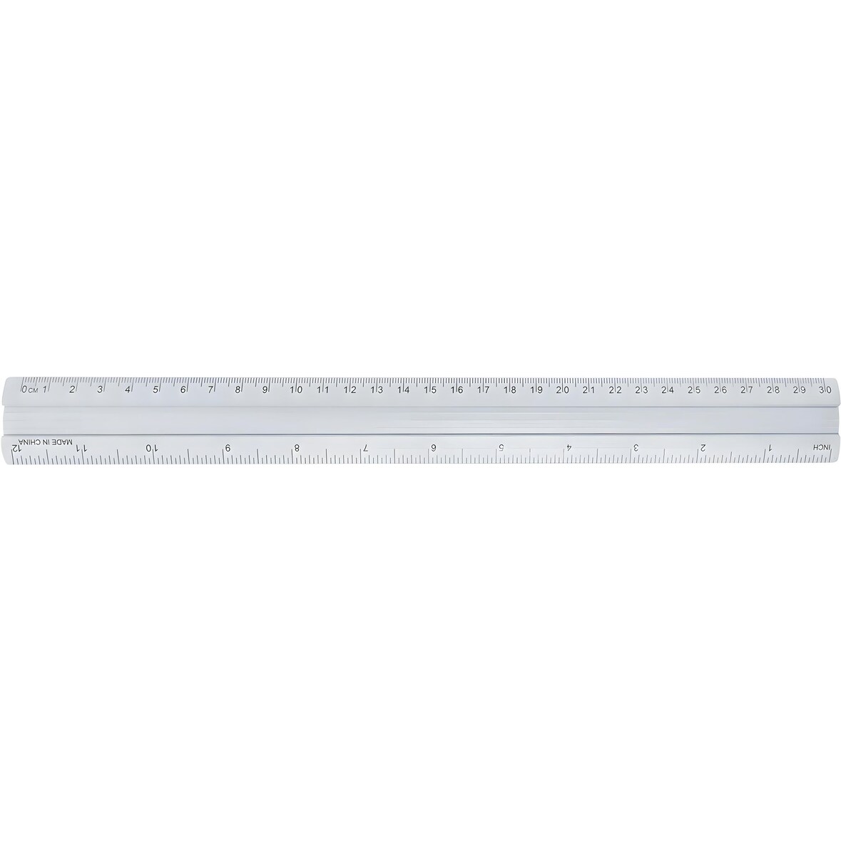 Interdruk Aluminium-Metall-Lineal 30 cm Skala in cm und Zoll
