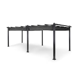thumbnail of Pantheon 3x6 Pergola Vordach 3x6m Aluminium Sonnendach Polyester grau Grau