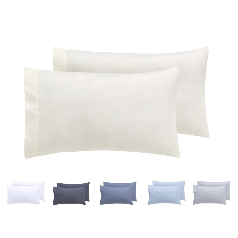 TODOCAMA Juego de 2 Fundas de Almohada 70X40 Microfibra Cepillada Beige