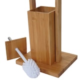 thumbnail of WC-Papierhalter HWC-B18, Klopapierhalter Toilettenrollenhalter Toilettenbürste, Bambus