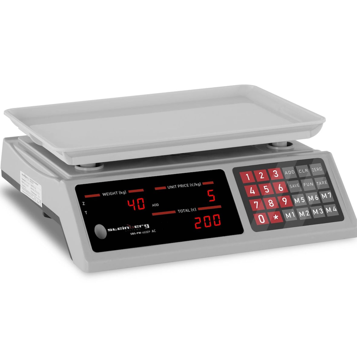 Steinberg Systems Selezionatrice ponderale - 40 kg / 2 g - 33,7 x 23,1 cm - 6 LED
