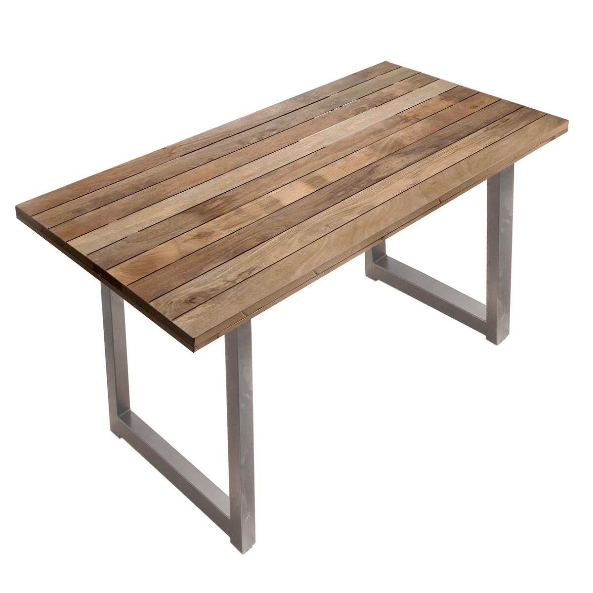 SIT Möbel Esstisch 160 x 90 x 77 cm | Tischplatte 43 mm | Mango natur | U-Metallgestell antiksilber | 15900-40