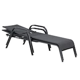 thumbnail of Tarrington House Espreguiçadeira Antwerp regulável em altura com braços, alumínio/aço/encosto têxtil, preto