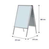 thumbnail of FRANKEN Plakatständer Kundenstopper A2 mit Klapprahmentechnik, freistehend, doppelseitig, Aluminiumrahmen, Standard, BSA2
