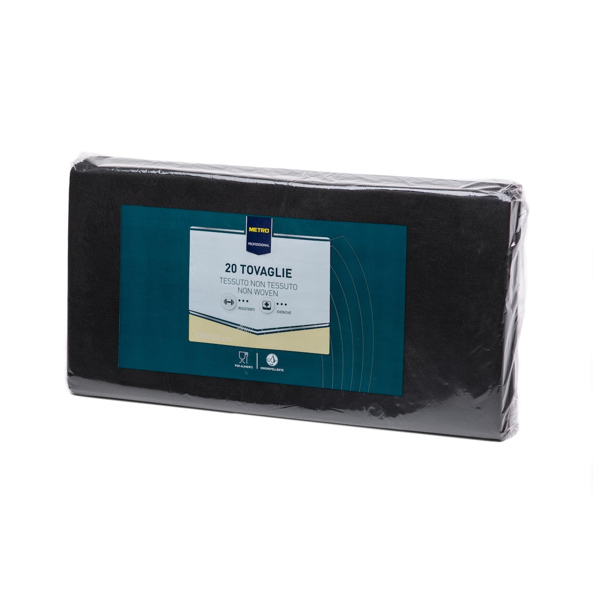 METRO Professional, tovaglia monouso in tessuto non tessuto, Serie "Non Woven",  resistente alla trazione, colore nero