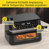thumbnail of Heißluftfritteuse XXL mit 2 Kammern, Airfryer Doppelkammer mit Sichtfenster & Beleuchtung, LED Touch, 8 Programme, 2950W, Trennwand, öl-frei