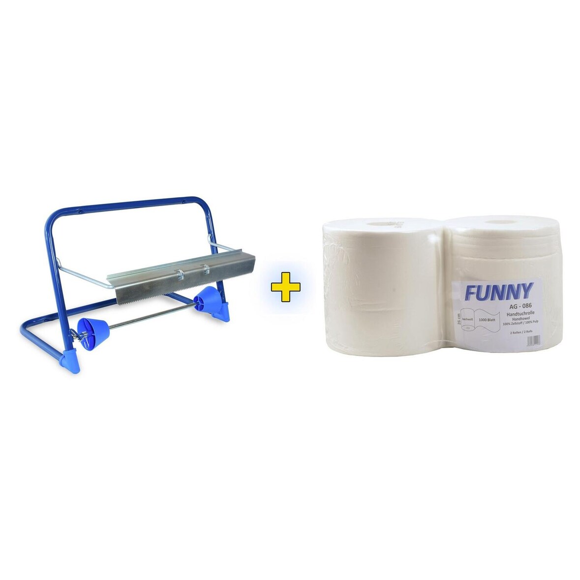 Wandhalter für Putztuchrollen inkl. 2 x 26cm breite 1000 Blatt Rollen