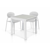 thumbnail of ELIDON Tavolo Da Pranzo Moderno Allungabile Con Piano In Vetro Stile Contemporaneo Bianco, Cm 70x70/140x75 H colore Bianco