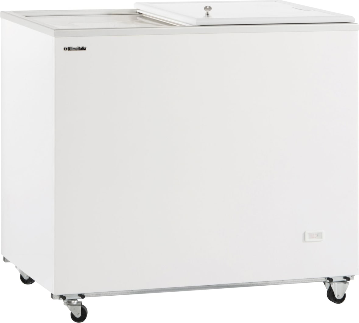 Truhe-Gefrierschrank mit Schiebetür, Innenfläche gehämmertes Aluminium, Isolierung 70 mm, -15°C/-23°C. FR300PSSL