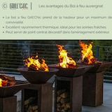 thumbnail of Ciotola da fuoco Auvergnat Corten Legno Rotondo 62 Ciotola Singola